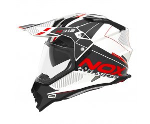 Κράνος Nox N312 Drone ECE 22.06 άσπρο/κόκκινο ματ