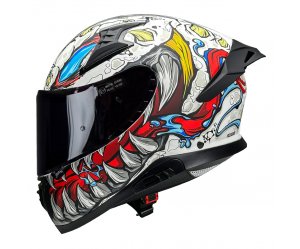 Κράνος Pilot Snake sv ECE 22.06 Reptile-X άσπρο gloss + extra φυμέ ζελατίνα