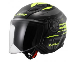 ΚΡΑΝΟΣ LS2 AIRFLOW II OF616 BRUSH BLACK H-V YELLOW