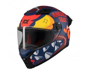 Κράνος AXXIS Fenix ECE22.06 Angry face C5 μαύρο/κόκκινο matt