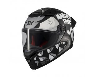 Κράνος AXXIS Fenix ECE22.06 Angry face B2 μαύρο/γκρι matt