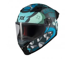 Κράνος AXXIS Fenix ECE22.06 Angry face C7 μαύρο/μπλε ματτ