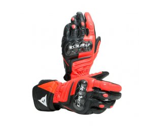 DAINESE Racing Γάντια Long Carbon 3 Short Black / Fluo Red / White